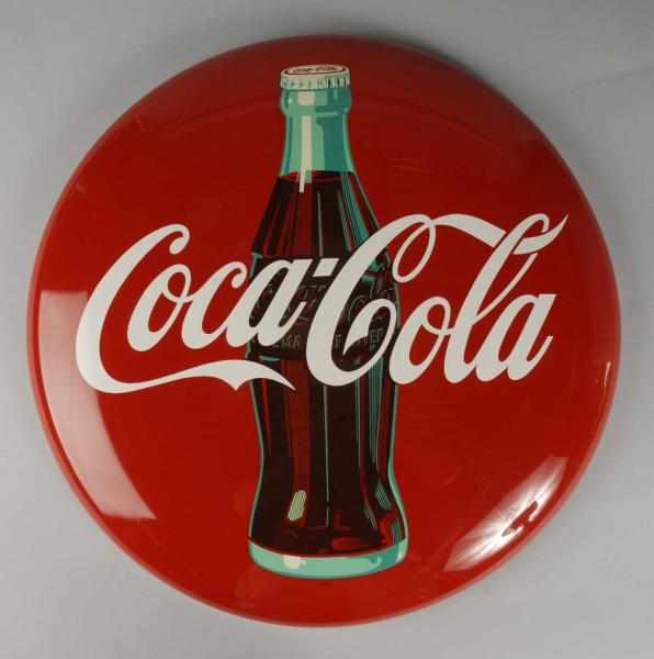 Appraisal: Porcelain Coca-Cola Button Sign Description Beautiful condition Condition Near Mint