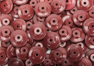 Appraisal: Red Clay Faro Beads Excellent