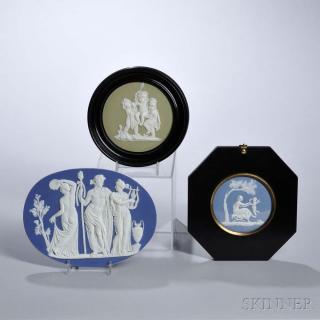 Appraisal: Three Assorted Wedgwood Jasper Plaques England th century each with