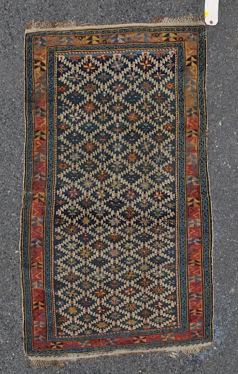 Appraisal: Antique Caucasian Kuba Rug with pile wear loss end side