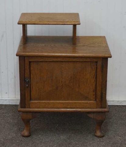 Appraisal: Antique Queen Anne Oak Tier Side Table ca 's Early