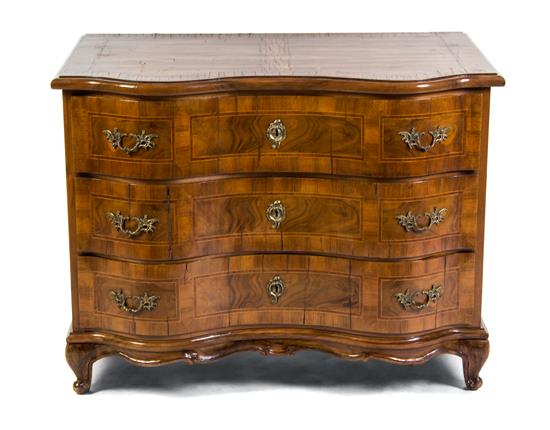 Appraisal: Sale Lot A German Walnut Commode having a serpentine top