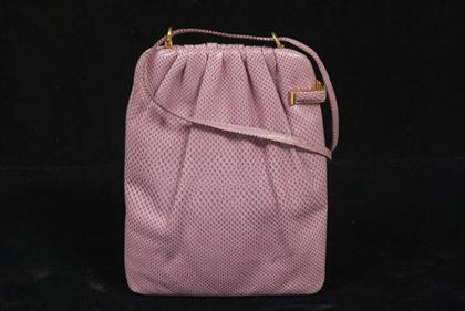 Appraisal: Judith Leiber mauve lizard skin purse Unusual design with side