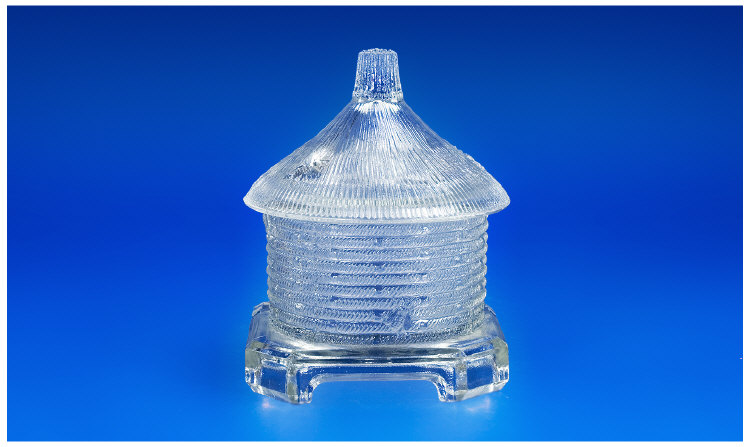 Appraisal: Pressed Glass Honey Pot and Cover in the Form of