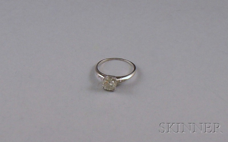 Appraisal: Platinum and Diamond Solitaire approximately cts size