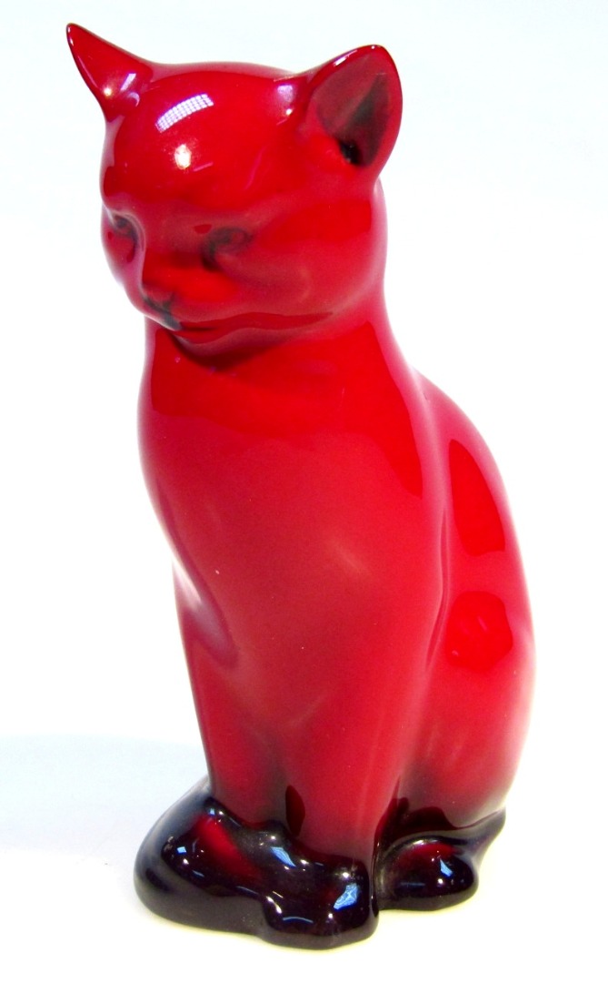 Appraisal: A Royal Doulton flambe figure of a standing cat signed