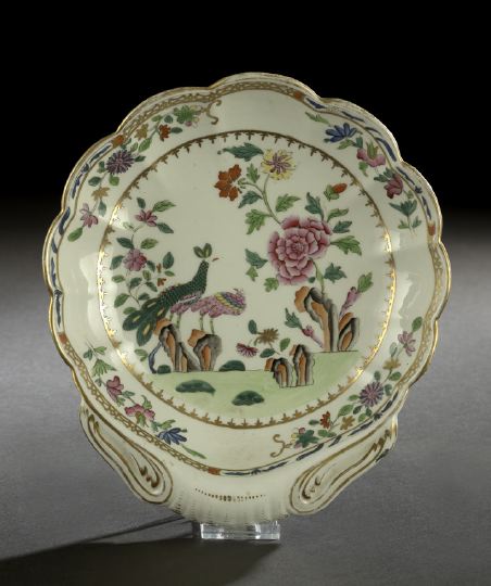 Appraisal: English Polychromed and Parcel-Gilt Porcelain Serving Bowl second quarter th