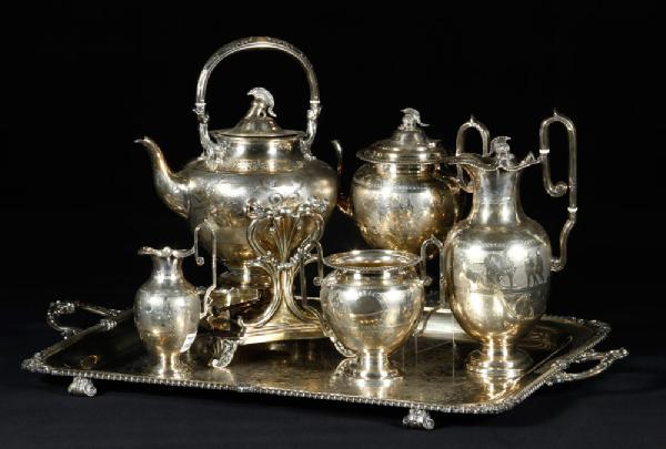 Appraisal: - FBS Tea Set Silver Plated FBS tea set Roman