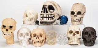 Appraisal: Group of Decorative Novelty and Day of the Dead Skulls