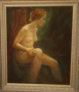 Appraisal: Joseph Mueller American - Seated Nude o c x signed