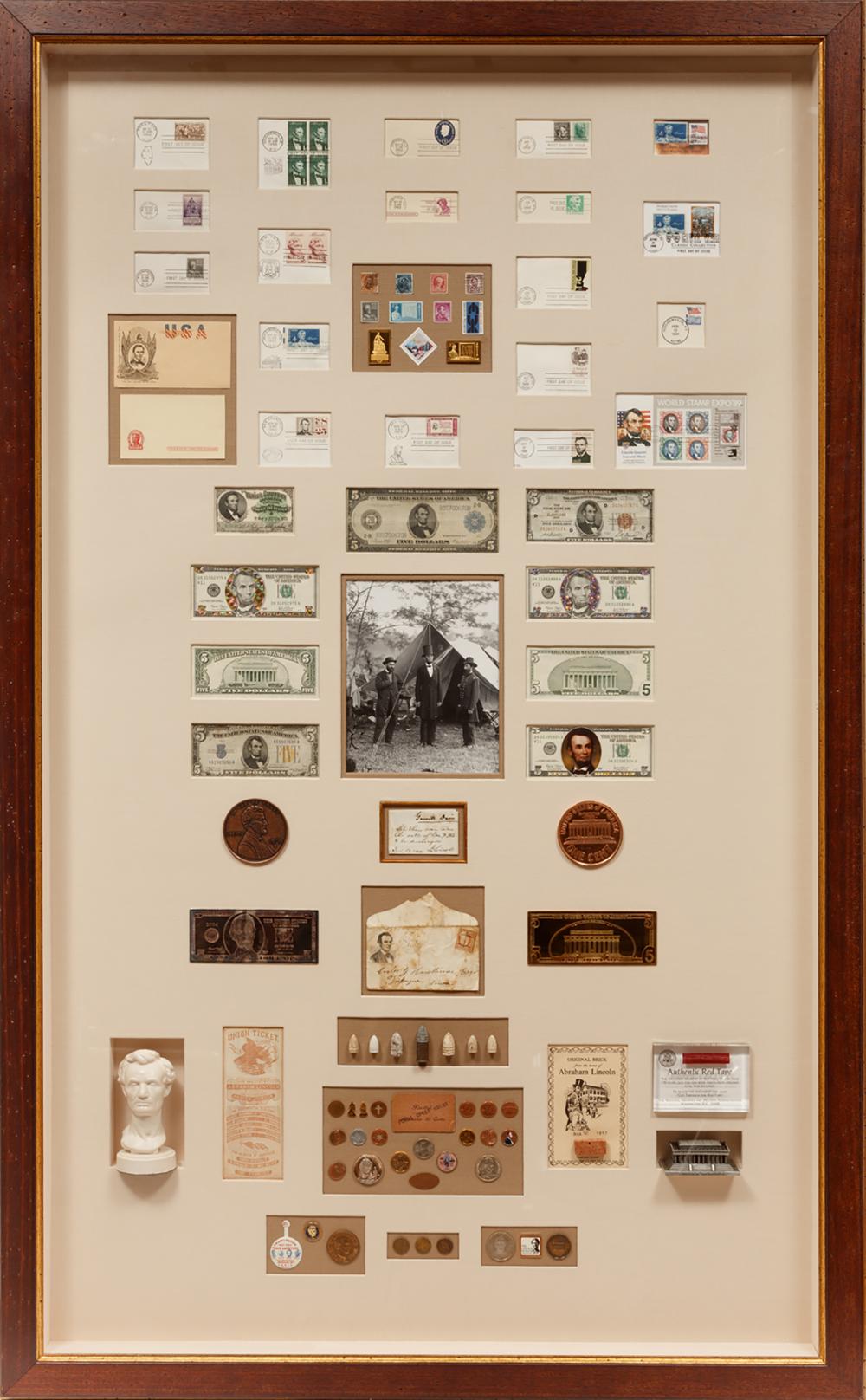 Appraisal: Abraham Lincoln th US President - large shadowbox presentation incl