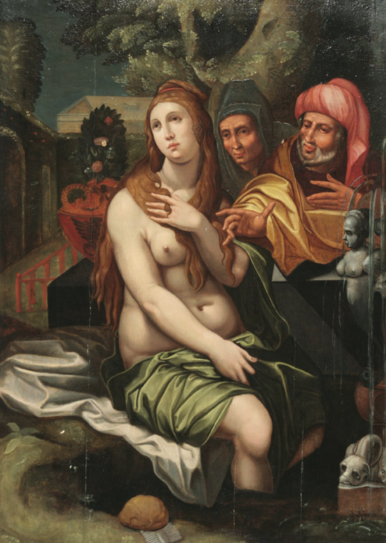 Appraisal: Flemish School th- th Century Susanna and the Elders Unsigned