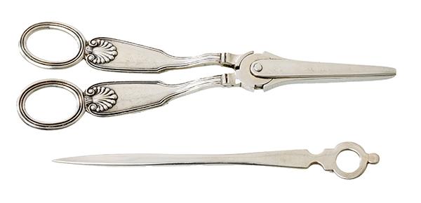 Appraisal: A PAIR OF VICTORIAN SILVER GRAPE SCISSORS BY CHARLES RAWLING