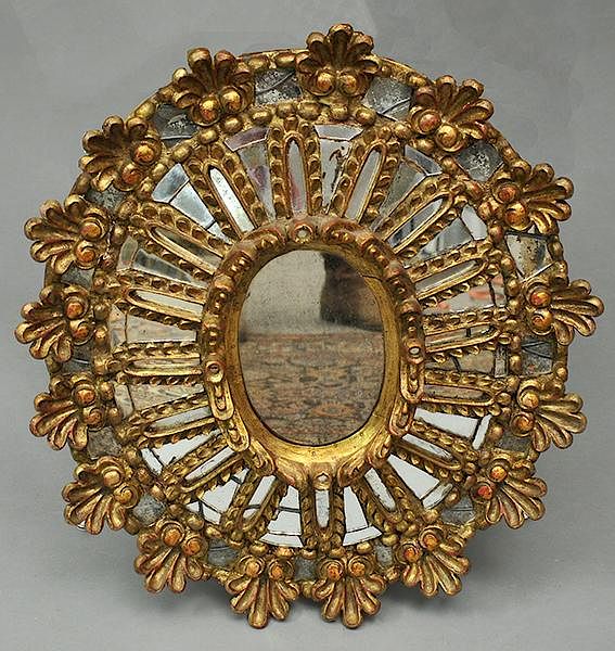 Appraisal: th C Spanish Gilt Mirror th C Spanish Colonial gilt