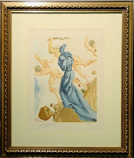 Appraisal: - Salvador Dali lithograph Dante Watches the Whipped Site- x