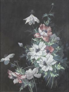 Appraisal: HARDY Anna Eliza Gouache on Paper Flowers Initialed A E