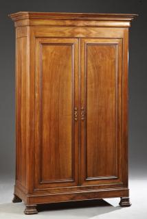 Appraisal: French Louis Philippe Carved Walnut Armoire th c the stepped