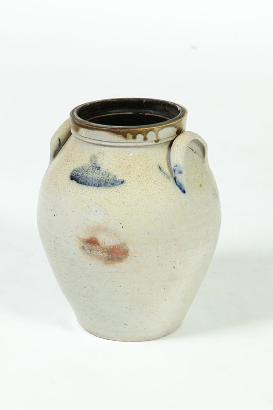 Appraisal: STONEWARE CROCK Ohio mid- th century Impressed label ''S Purdy