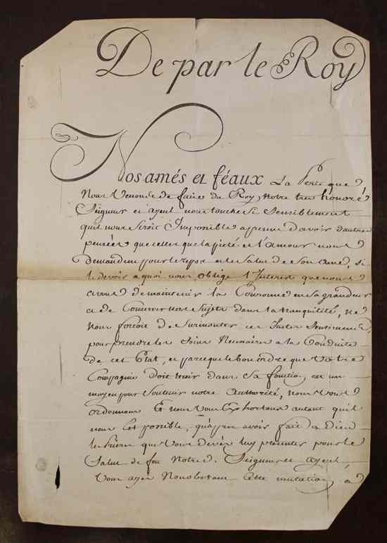 Appraisal: King Louis XV of France - a printed written and