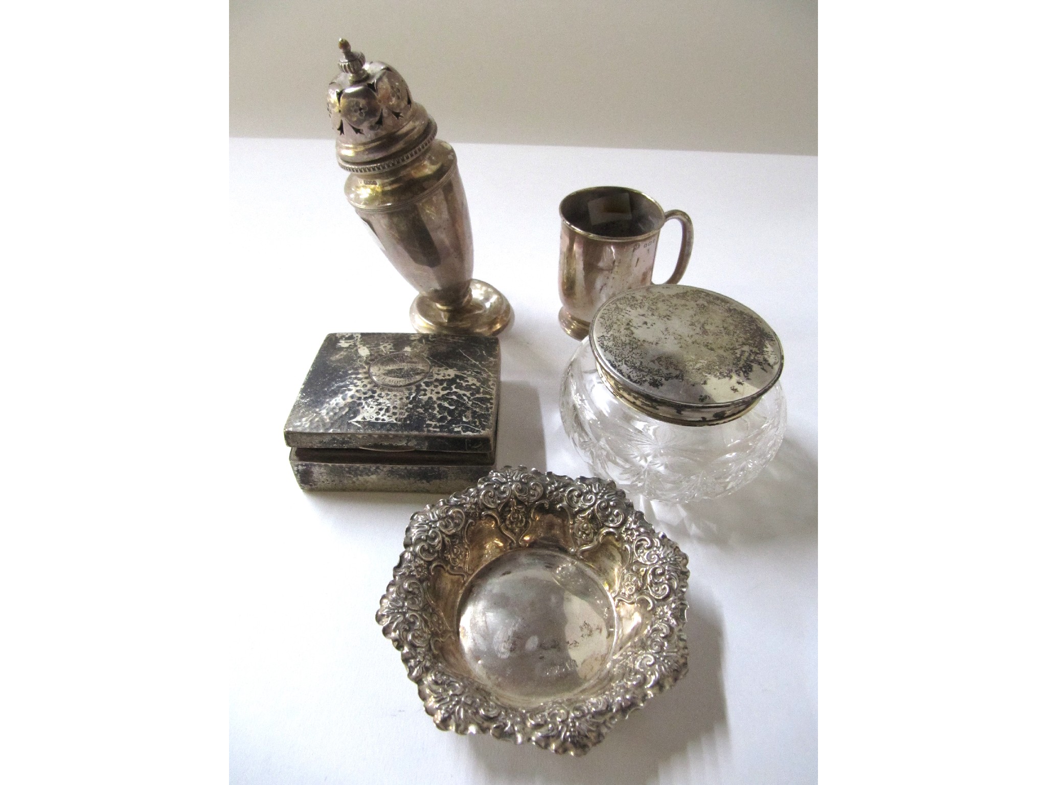 Appraisal: A lot comprising a silver sugar castor def Glasgow a