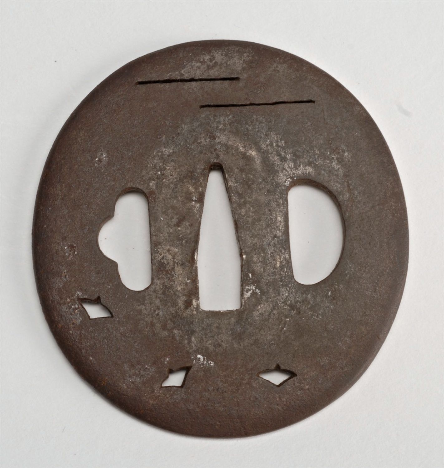 Appraisal: IRON SHIN NO MARU-GATA TSUBA th CenturySigned Masatoshi With bird