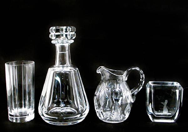 Appraisal: A group of crystal glassware comprising a Baccarat decanter and