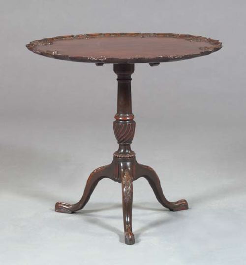 Appraisal: George III-Style Mahogany Tripod Table late th century the tilting