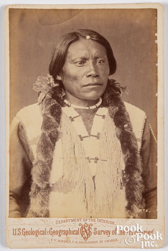 Appraisal: Native American Indian photo John Yellow Native American Indian cabinet