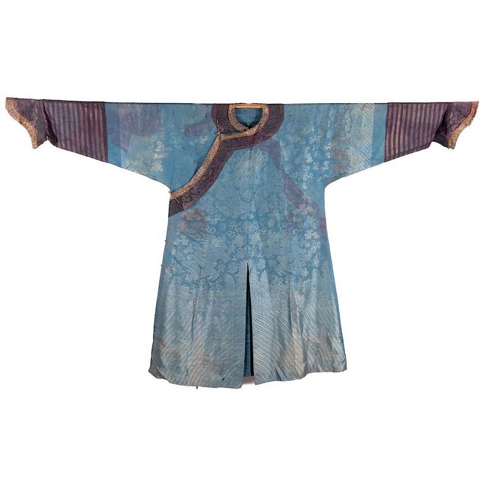 Appraisal: A late th century Chinese silk robe A fine late