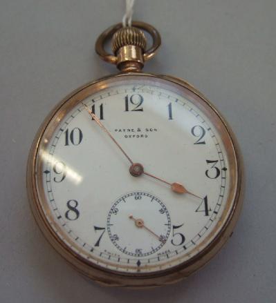 Appraisal: A gentleman's gilt metal cased keyless wind openfaced pocket watch