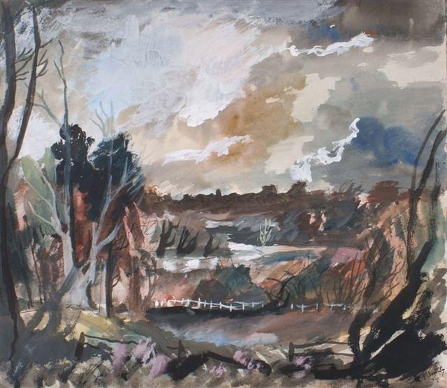 Appraisal: ROWLAND SUDDABY - - Stormy day Dedham Essex signed and