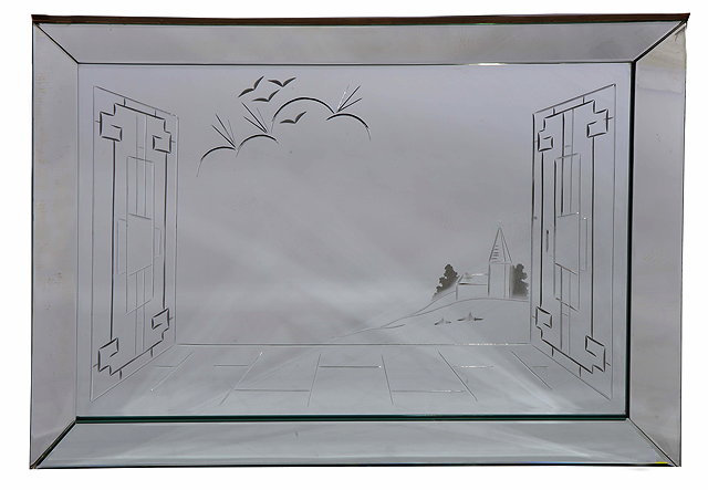 Appraisal: AN ART DECO STYLE RECTANGULAR WALL MIRROR with a panelled