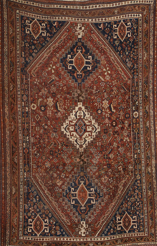 Appraisal: Afshar Rug Second Quarter th Century Red ground with millefleur