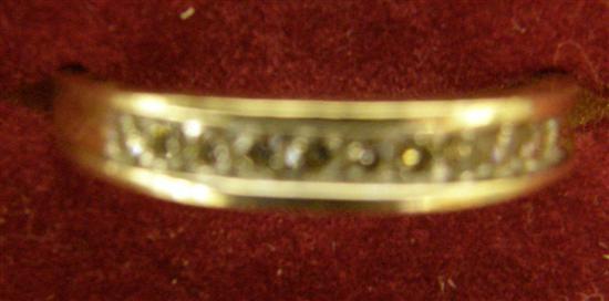 Appraisal: Diamond set half eternity ring with hallmarked ct gold shank