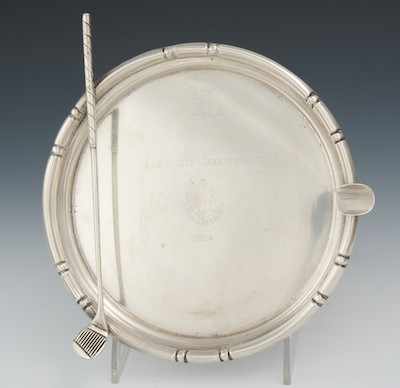 Appraisal: A Sterling Silver Golf Ash Tray Of circular form with