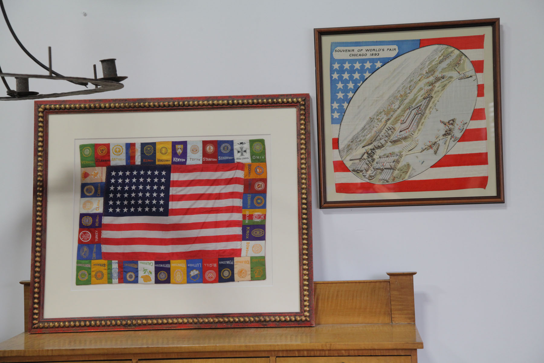 Appraisal: TWO FRAMED FLAGS American late th mid th century A