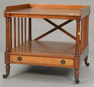 Appraisal: Baker square mahogany one drawer stand ht in wd in