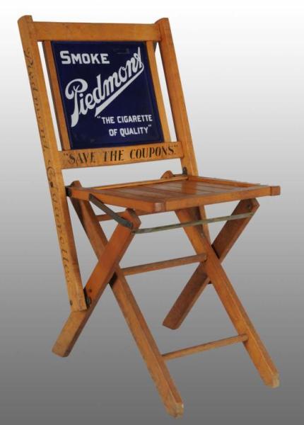 Appraisal: Wooden Piedmont Cigarettes Folding Chair Description Circa to Includes original