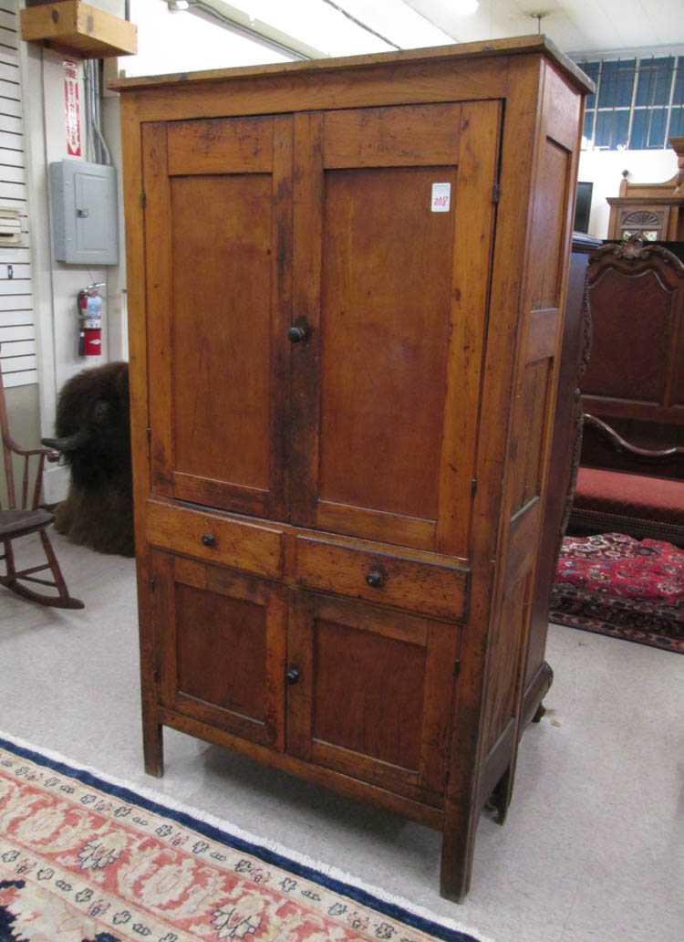 Appraisal: COUNTRY KITCHEN CUPBOARD American late th century the front featuring