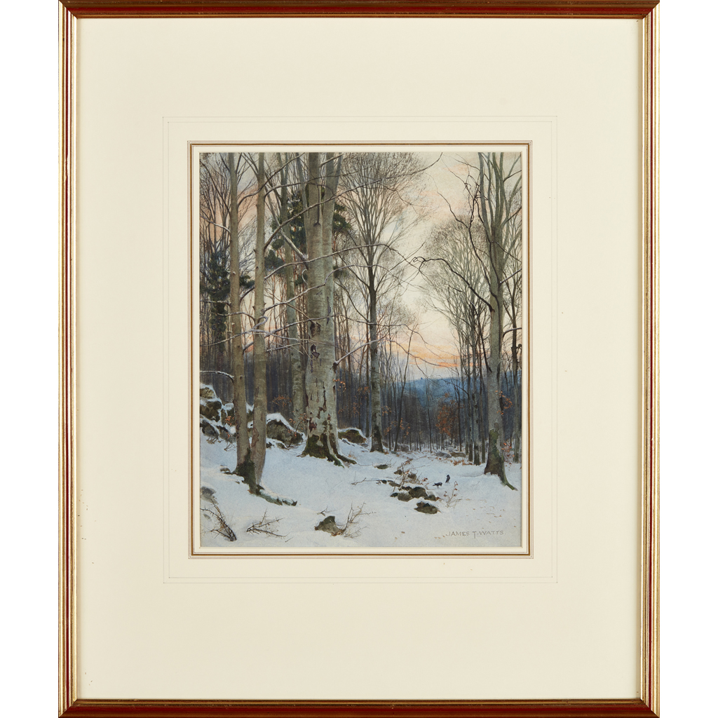 Appraisal: JAMES THOMAS WATTS BRITISH - TWILIGHT BEECHWOODS Signed watercolour x