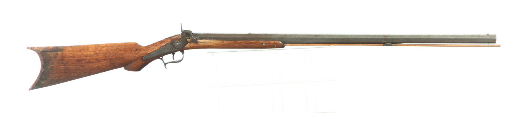 Appraisal: HALF-STOCK PERCUSSION RIFLE American late th century Child size caliber