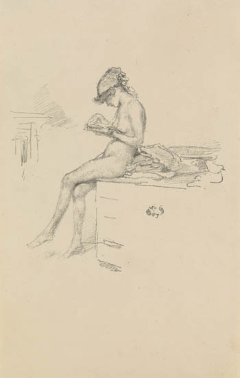 Appraisal: JAMES A M WHISTLER The Little Nude Model Reading Lithograph