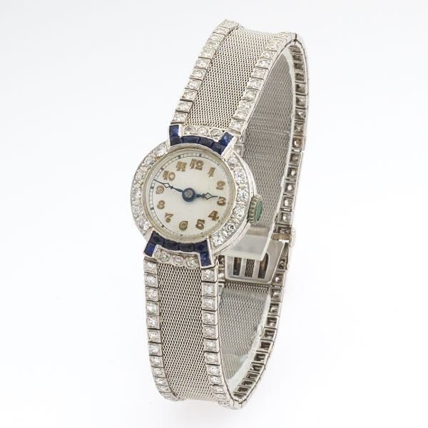 Appraisal: LADIES PLATINUM AND DIAMOND WATCH CA 'S For wrist Platinum