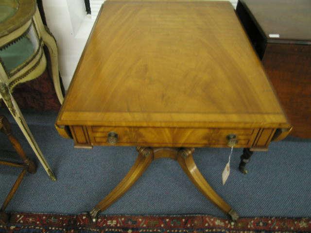 Appraisal: Duncan Phyfe Style Dropleaf Table blond mahogany deep tall wide