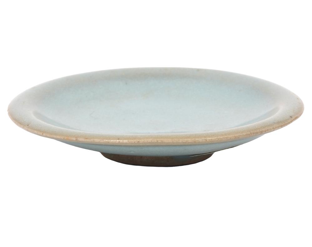 Appraisal: CHINESE JUNYAO VESSEL CHRISTIES PROVENANCEChinese Junyao dish in opaque pale