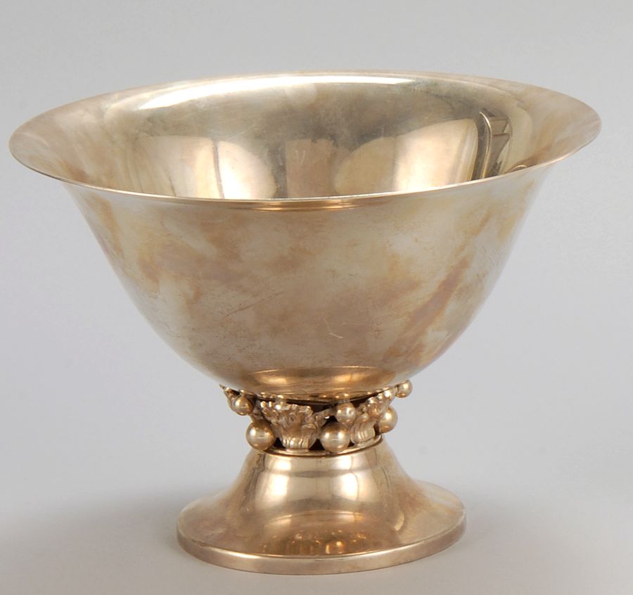 Appraisal: STERLING SILVER COMPOTE In Jensen-style with circular bowl supported on