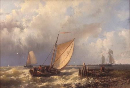 Appraisal: ABRAHAM HULK - DUTCH Signed Oil on Panel Shipping off