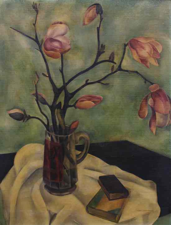 Appraisal: Victoria Ebbelis Hutson Huntley American - Magnolias oil on canvas