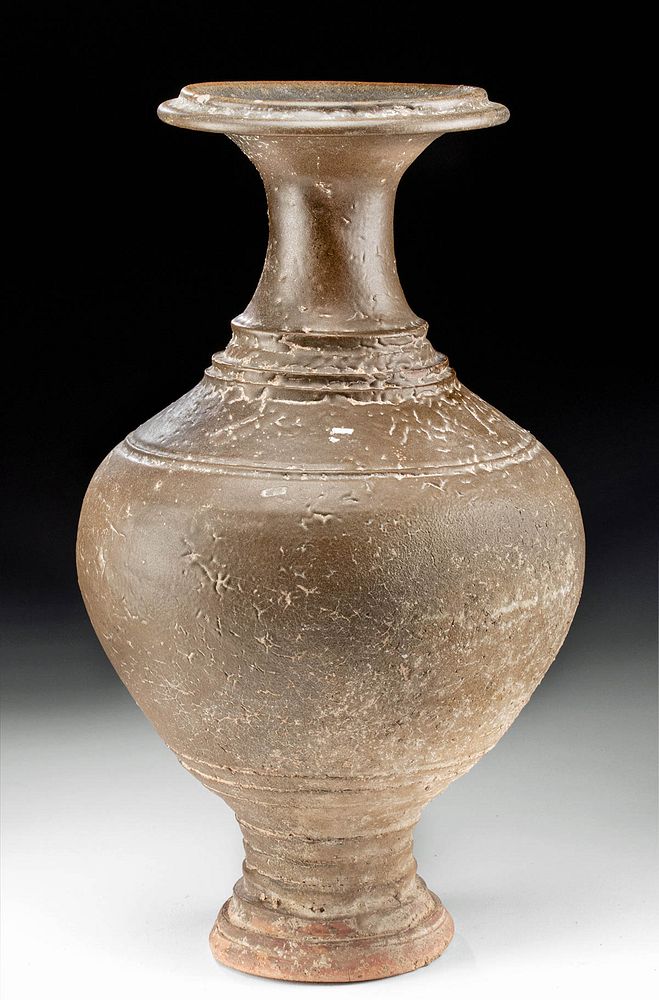 Appraisal: th C Khmer Angkor Pottery Glazed Urn ex-Museum Southeast Asia