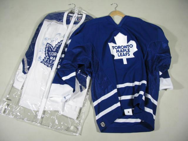 Appraisal: Two Toronto Maple Leaf Jerseys Autographed Battaglia Autographed size Team